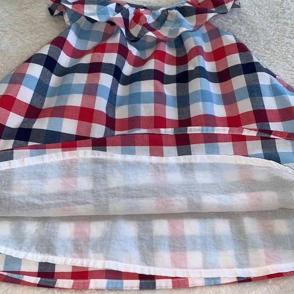 Tommy Bahama Plaid Ruffle Dress in Red, Blue, & White EUC 12M - Picture 5 of 8